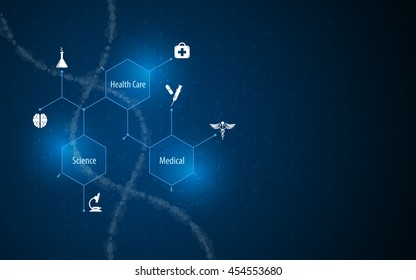 abstract medical health care science innovation concept molecular structure design background