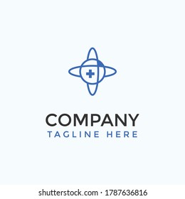 Abstract medical health care with sense of high technology vector logo template