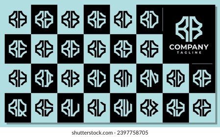 Abstract medical health plus letter R RR logo design set
