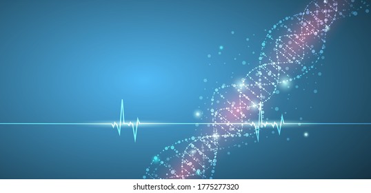 Resumen médico Antecedentes del latido cardíaco y tecnología de la atención de la salud del adn ciencia e investigación Ilustración del vector