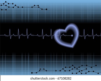 abstract medical heartbeat background, vector illustration