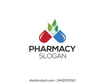 Abstract medical  Helping hands pharmacy logo design.