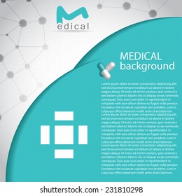 Abstract medical hospital pharmacy sign turquoise editable background 