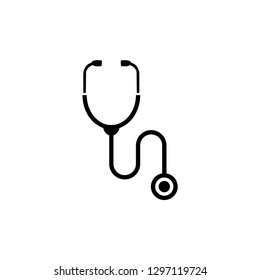 Abstract medical icon with stethescope, vector illustration on white background - Vector