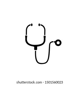 Abstract medical icon with stethescope, vector illustration on white background