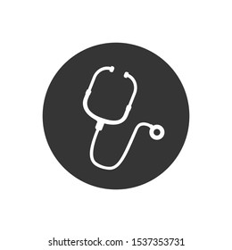 Abstract medical icon with stethescope, vector illustration on white background