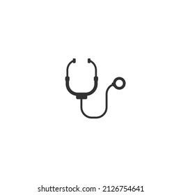 Abstract medical icon with stethescope, vector illustration on white background