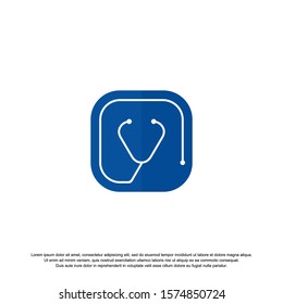 abstract medical logo with stethoscope. vector design EPS 10.