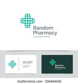 Abstract Medical logo template made of dots. Pharmacy Corporate branding identity