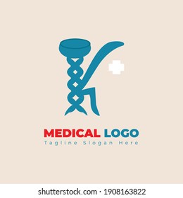 Resumen Plantilla de logotipo médico, identidad de marca corporativa de farmacia, ilustración vectorial