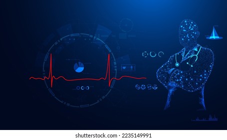abstract medical modern modern medicine medical clinic on background hud interface health blue background modern