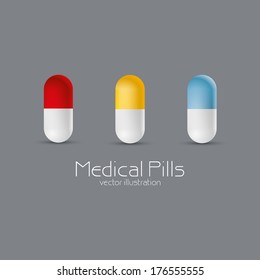 abstract medical objects on a gray background