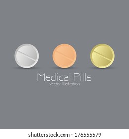 abstract medical objects on a gray background