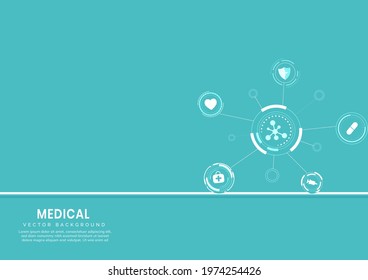 Abstract medical and science concept and health care icon pattern background. You can use for ad, poster, template, business presentation. Vector illustration 