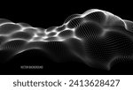 Abstract Medical Science Flowing Particles Background. Abstract Biological Mutation or Microscopic Virus Concept. Biology, Chemistry, Virology Vector Illustration.