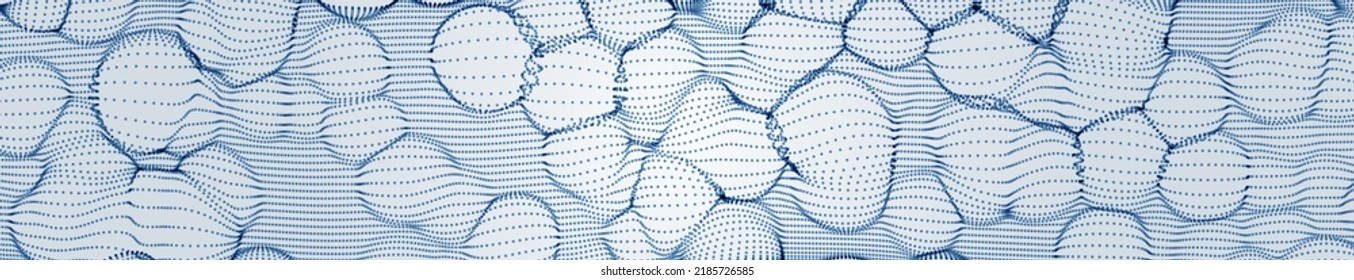 Abstract Medical Science Flowing Particles Background. Abstract Biological Mutation or Microscopic Virus Concept. Biology, Chemistry, Virology Vector Illustration.