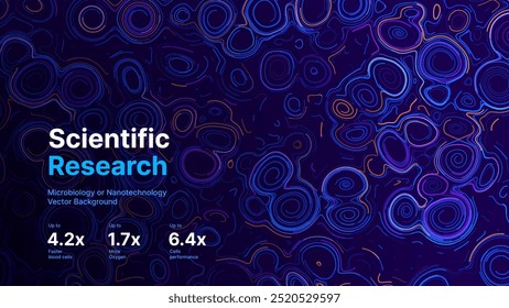 Resumo Ciência Médica Fluxo Partículas Fundo. Abstrato Mutação biológica ou conceito de vírus microscópico. Biologia, Química, Virologia Ilustração Vetorial.