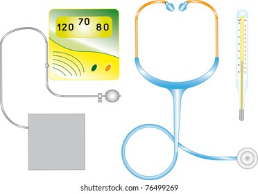 Abstract medical set isolated over white background