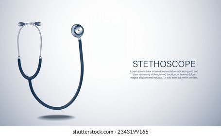 Abstract medical stethoscope concept. Treatment. Doctor and patient care. Health. Examination. on white background