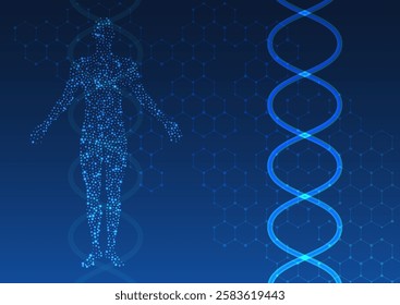 Abstract medical technology concept background design with DNA strands