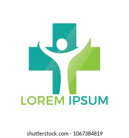 Abstract medical vector logo design. Illustration design of logotype cross health symbol.