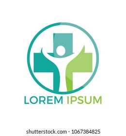 Abstract medical vector logo design. Illustration design of logotype cross health symbol.