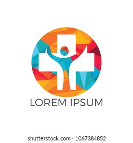Abstract medical vector logo design. Illustration design of logotype cross health symbol.