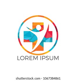 Abstract medical vector logo design. Illustration design of logotype cross health symbol.