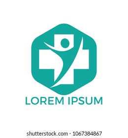 Abstract medical vector logo design. Illustration design of logotype cross health symbol.