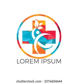 Abstract medical vector logo design. Illustration design of logotype cross health symbol.