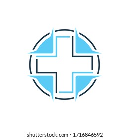 Abstract medical vector logo design. Illustration design of logotype cross health symbol.