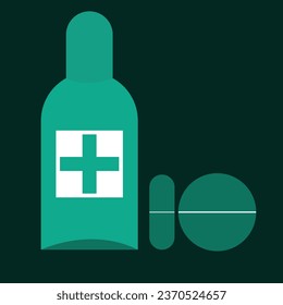 Abstract Medicine bottle and pill, tablet wallpaper illustration 