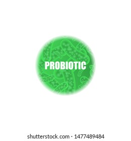 Abstract medicine green circle banner with different micro organisms