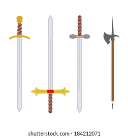 abstract medieval weapons on a white background