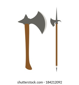 abstract medieval weapons on a white background