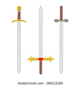 abstract medieval weapons on a white background