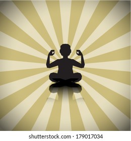 abstract meditating people background - vector illustration