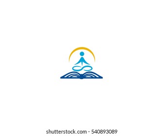 abstract meditation icon logo yoga