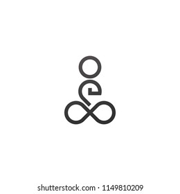 abstract meditation outline Logo. Vector Illustration