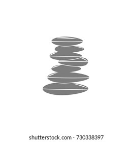 Abstract meditation spa stone icon on white background