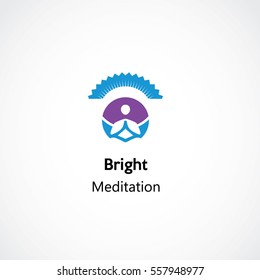 abstract meditation symbol, health care business logo template