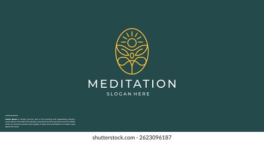 Modelo de design de logotipo de vetor de meditação abstrata. Zen Spa harmonia mínima ilustração.