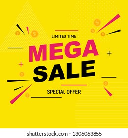 Abstract mega sale poster. Vector illustration EPS10