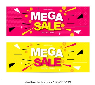 Abstract mega sale poster. Vector illustration EPS10