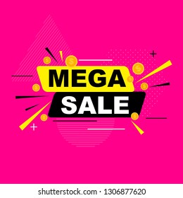 Abstract mega sale poster. Vector illustration EPS10