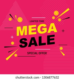 Abstract mega sale poster. Vector illustration EPS10
