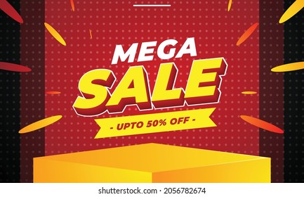 Abstract mega sale promotion banner template