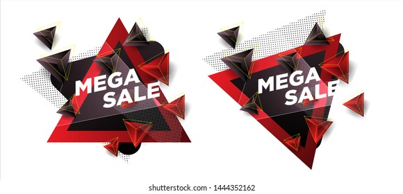 Abstract Mega sales banners with Red Yellow for sales, discounts and sales. Vector EPS template 10