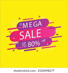 abstract mega sales promotion banner