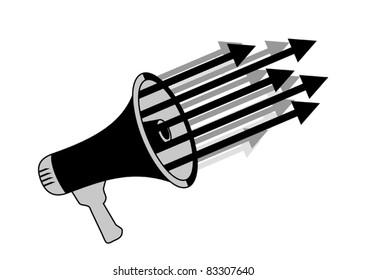 Abstract megaphone with arrows